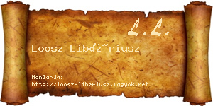 Loosz Libériusz névjegykártya
